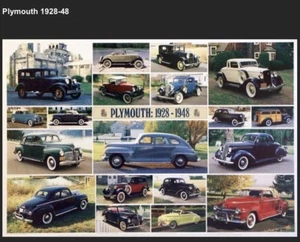 Plymouth 1928-1948 History Out Of Print ORIGINAL Rare Car Poster Own It! - Picture 1 of 1