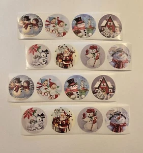 16 Vintage Style Christmas Stickers/Retro Style Christmas Stickers Labels Seals - Picture 1 of 4