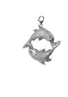 Pisces on a Sterling Silver 925 Trigger Clasp 925 hoop charm codesp01