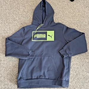 Puma Hoodie Herren Sweatshirt Large Y2K Langarm Blau Grün Logo - Bild 1 von 7