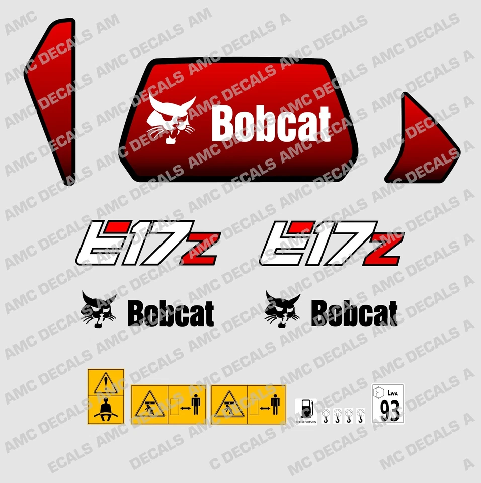 BOBCAT E17Z MINI DIGGER EXCAVATOR DECAL STICKER SET - image 1 of 1