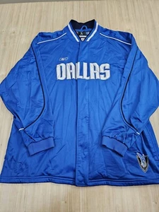 Dallas Mavericks Reebok NBA Basketball Full Zip Buttons Warm Up Jacket - Picture 1 of 8