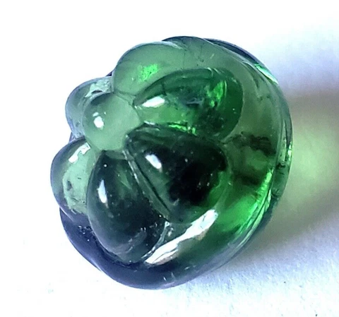 Antique Button Green Glass Swirlback, Jello Mold, Clear Top over Green Base 1/2" Cover