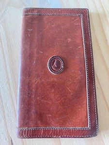 Vintage dooney and bourke brown leather checkbook cover (See Pics 4 Details) - Picture 1 of 9