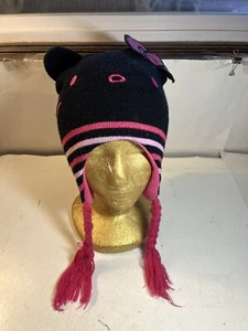 Sanrio Hello Kitty Fleece Winter Jugend Mütze Beanie Mütze Einheitsgröße schwarz pink Ohrenklappen - Bild 1 von 13