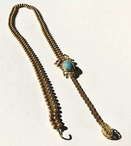 Robert DeMario Turquoise Frog Chain Necklace Belt - Picture 1 of 6