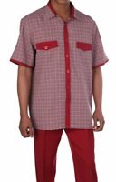 Men's Shirt Bold Stripes W/Tie & Hanky Matching Color Cat Eyes Cufflinks FL-629