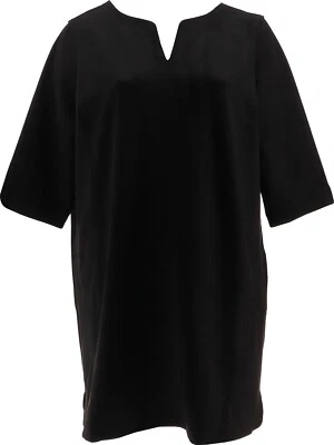 Vestido Isaac Mizrahi imitación gamuza bolsillos tono negro 2X nuevo sin etiquetas (673) Foto 1 de 4