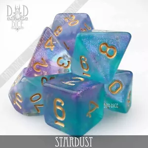 Juego de dados - Stardust - 7 dados acrílicos - RPG - Dungeons and Dragons - Imagen 1 de 3