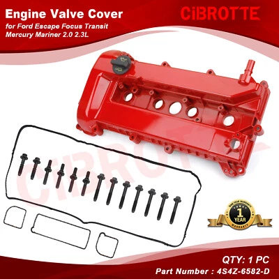 Aluminum Valve Cover Red w/Gasket for 2005-2008 Mercury Mariner Ford Escape 2.3L - Image 1 of 4