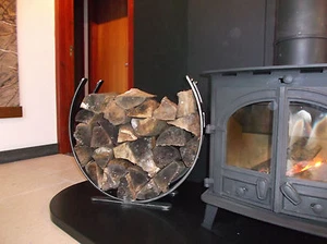 Wrought Iron Log Holder, log ring, log basket. wood burner. Metal log holder. - Picture 1 of 4