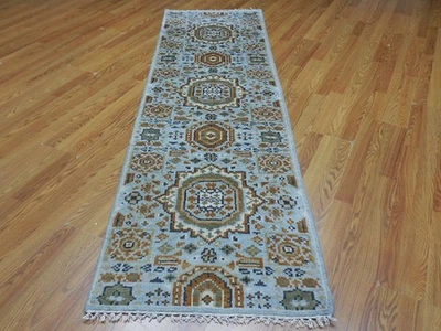 Турецкий ковер Oushak, современный разноцветный небольшой ковер, богемный ковер ручной работы, 2,5 x 8 футов - Изображение 1 из 4