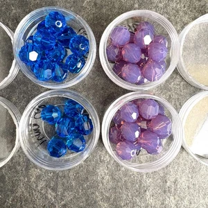 46 10mm Runde Kristall Perlen - Vermutlich Swarovski - 2 Farben Destash Konvolut - Bild 1 von 6