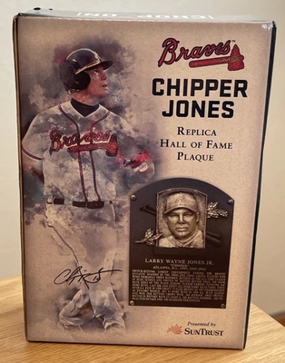 CHIPPER JONES Hall Of Fame Plaque Replica ATLANTA BRAVES giveaway 8/10/18 - Image 1 of 3
