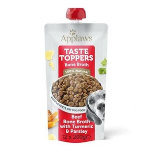 12 x 200g Applaws Taste Toppers 100% Natural Wet Dog Food Topper Beef Bone Broth - Picture 1 of 6