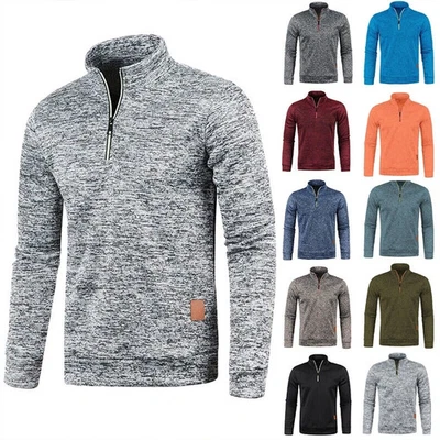 Mens High Neck Jumper Blouse Winter Warm Pullover Long Sleeve Casual Sweater Top — 第 1/4 张图片