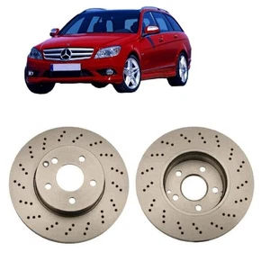 2 dischi freno anteriori perforati per Classe C W204,OEM A2044213612 - Foto 1 di 4