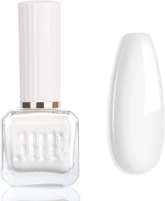 NLFOX White Nail Varnish - Classic White Nail Polish - All Year Suitable Color Quick D