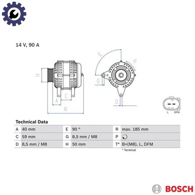 ALTERNATOR 0 986 041 920 FOR SKODA OCTAVIA ROOMSTER/Praktik FABIA/Combi/II  VW - Image 1 of 4