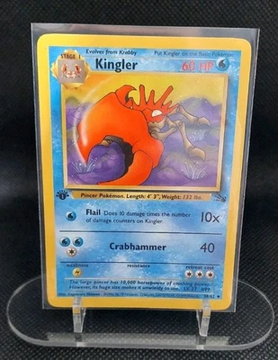 1ST EDITION Pokemon TCG Kingler 38/62 Fossil 1999 Card WoTC Vintage NM/LP - Image 1 of 2