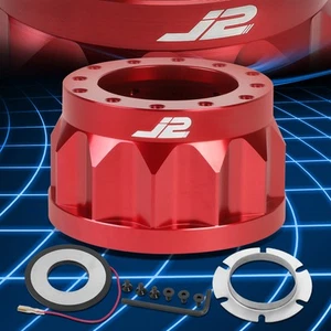 J2 For 83-07 Mitsubishi 6-Hole 2" Red Steering Wheel Hub Adapter Replacement - Picture 1 of 6