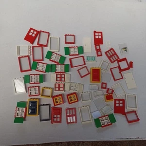 Lego Vintage Red white Windows Doors Etc classic pieces JOB LOT - Picture 1 of 10