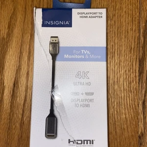 Insignia- DisplayPort to HDMI Adapter - Black - Photo 1/3