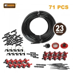 71pcs Micro Drip Irrigation Kit 23m Hose Pipe Garden Watering System Set Black - Picture 1 of 6