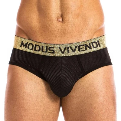 Modus Vivendi Festive Lux Brief men's underwear slip male glitter black gold - Изображение 1 из 4