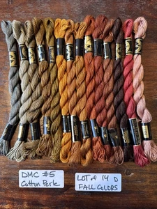 14 Fall Colors DMC Cotton Perle #5 Pearl Embroidery Floss Thread 25m/27.3y/5g D - Picture 1 of 4
