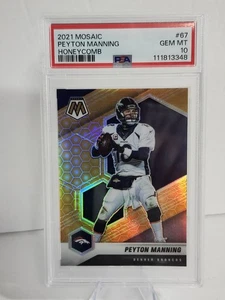 2021 Panini Mosaic Peyton Manning Honeycomb Prizm Parallel SSP PSA 10 Case Hit - Bild 1 von 2