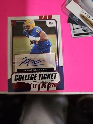 Rashad Weaver Red College Ticket Rookie Auto 2021 Contenders #228 - Image 1 of 3