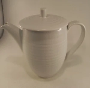 Johnson Brother Tea Pot Soft Leaf White Green Stoneware VGC defect - Picture 1 of 14