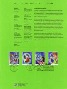 #0734 41c The Art of Disney: Magic #4192-95 Souv Page - Bild 1 von 1