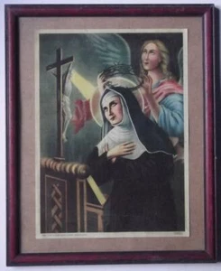 Icona capoletto cromolitografia Santa Rita da Cascia Ed. G. Mi. prima metà 900 - Picture 1 of 5