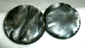 2 Large Vintage Gray Swirl Marbled CELLULOID Shank Buttons 1-3/4" Lot B 53 - Picture 1 of 11