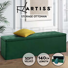 Artiss Storage Ottoman Blanket Box Bench 140cm Velvet Chest Foot Stool Green