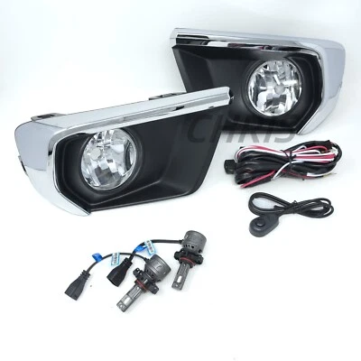 Fit 2021-2022 Chevy Colorado Wire Switch Chrome Bezel 5202 Bulbs LED Fog Light - Image 1 of 4