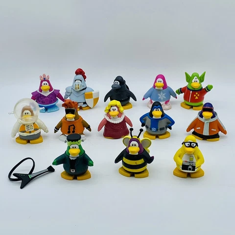 Club Penguin Figure Lot (13) Ninja Frankenstein Knight Rocker Bee Mermaid & More Cover