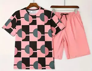 Men's Spring Summer Outfit 2-Piece Set Short Sleeve Shirt & Shorts Set 2XL. NEW - Picture 1 of 9