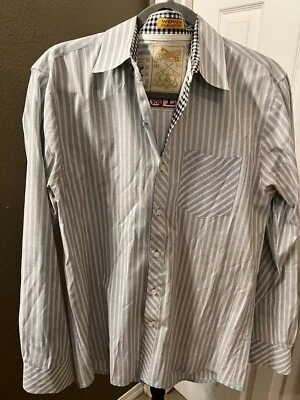 Sovereign Code Woven Please Long Sleeve Button Up Shirt Size Large - Image 1 of 2