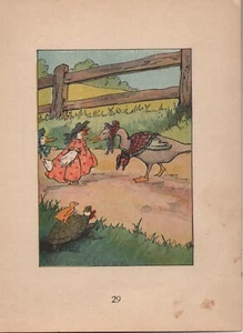 Vintage Kunstdruck - Story of Chicken Little - 1921 - Größe: 5,5"" x 4"" - Pg 29 - Bild 1 von 1