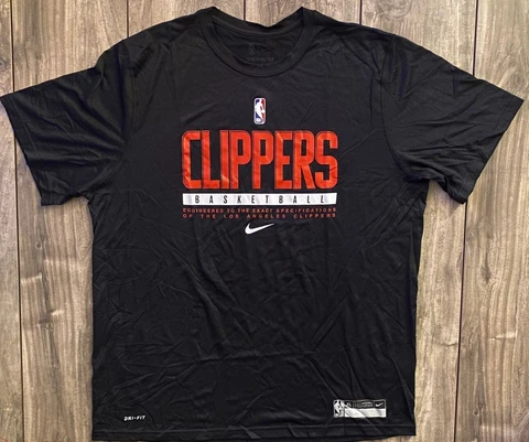 Nike Los Angeles LA Clippers NBA Team Issued Practice Tee Shirt Black Men's XL Cover