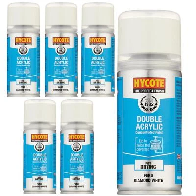 Hycote Colour Spray Paint XDFD601 Ford Diamond White 150ml x6
