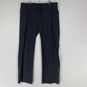 Athleta Women City Pants 16 Black Wide Leg Ankle Zip Travel Casual 349791 32" - Picture 1 of 10