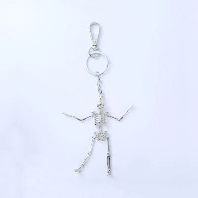 Skull Keyfob Car Pendant Movable Joint Skeleton Key Ring Key Holder Key Chain - Image 1 of 4