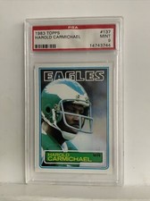 1983 Topps #137 HAROLD CARMICHAEL Philadelphia Eagles Card PSA 9 MINT