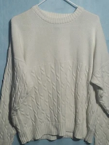 Eddie Bauer White Sweater Sz L - Picture 1 of 9