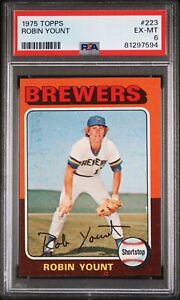 1975 Topps - #223 Robin Yount (RC) Freshly Graded. Rookie. Brewers.  Beautiful.