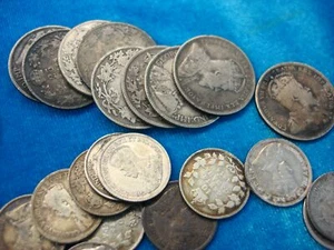 KANADA - 5,00 $ NENNWERT 0,925 FEINSILBER GROSCHEN & VIERTEL LOT - DATIERT - Bild 1 von 7